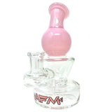 AFM Ice Cream Glass Mini Rig, 6 Inch, 14mm Female Joint, Bent Neck with Color Accents, Front View