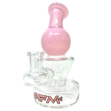 AFM Ice Cream Glass Mini Rig, 6 Inch, 14mm Female Joint, Bent Neck with Color Accents, Front View