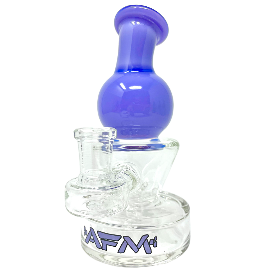 6" AFM Ice Cream Glass Mini Rig with Bent Neck and Color Accents - Front View