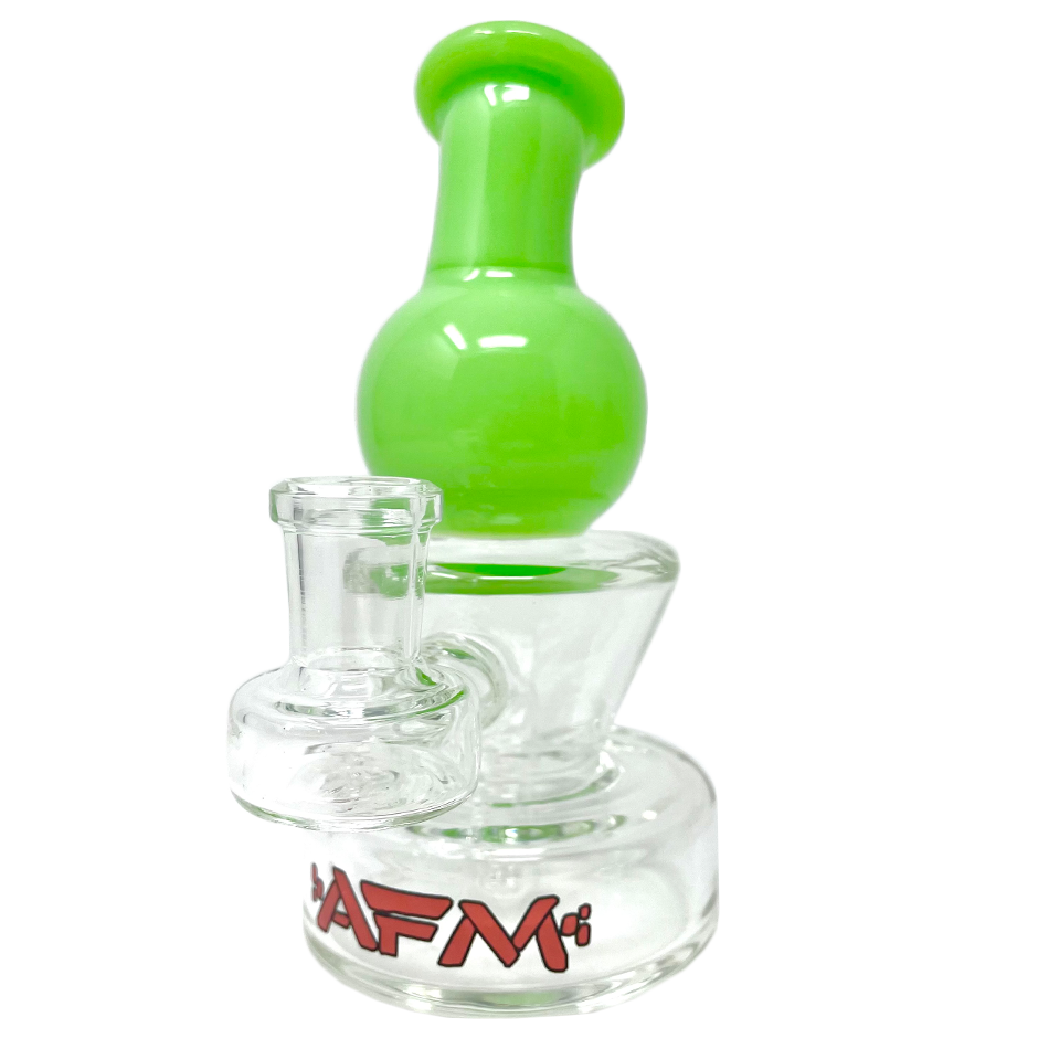 6" AFM Ice Cream Glass Mini Rig with Bent Neck and Color Accents - Front View