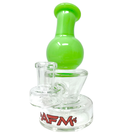 6" AFM Ice Cream Glass Mini Rig with Bent Neck and Color Accents - Front View