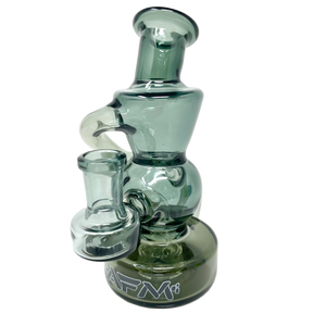 AFM Mini Recycler Dab Rig in Full Color, 6" with Showerhead Perc, Front View