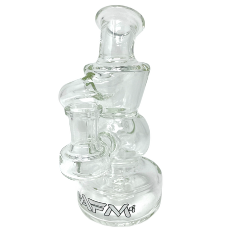 AFM Mini Recycler Dab Rig with Showerhead Perc, 6 Inch Tall, 14mm Female Joint, Clear Borosilicate Glass