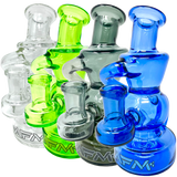 AFM Mini Recycler Dab Rigs in Full Color 6" with Showerhead Perc, angled side view