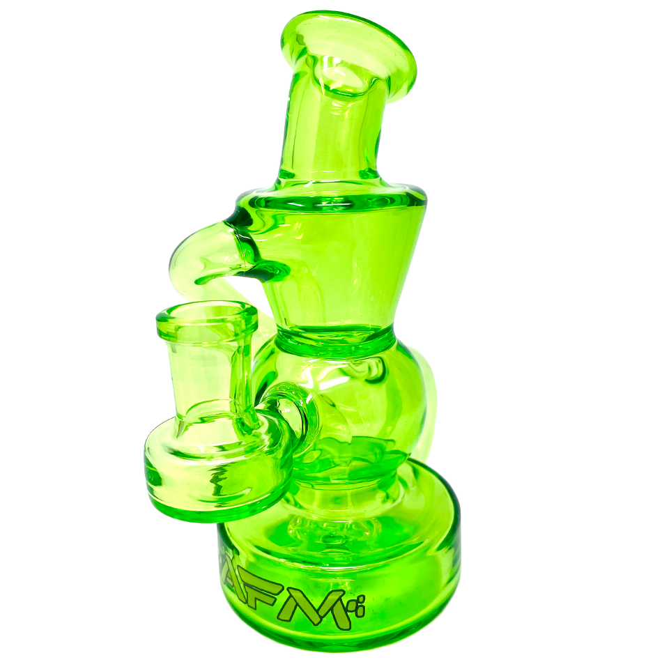 AFM - 6" Mini Recycler Dab Rig with Showerhead Perc in Vibrant Green - Front View