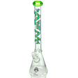 AFM Glass 18" Green Alien Beaker Bong with 9mm Thick Borosilicate Glass - Front View