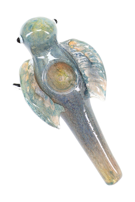 Silver Fumed Color-Changing Glass Bird Hand Pipe “Songbird” – Assorted