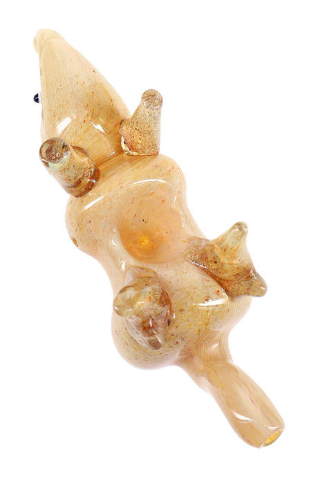 Silver Fumed Glass Rhino Hand Pipe “Savanna Stomper” – Assorted Colors