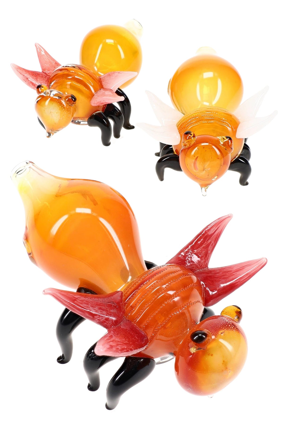 Gold Fumed Color-Change Glass Fly Pipe “Honey Hustler” – Assorted
