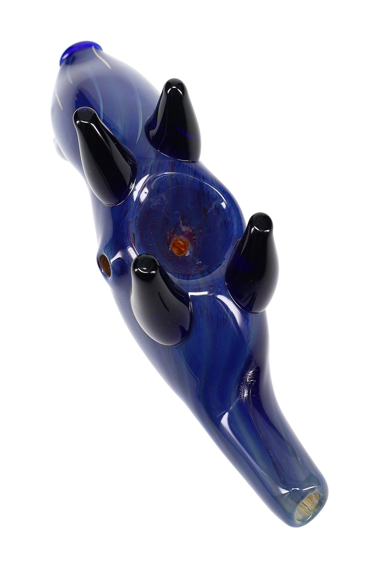 Silver Fumed Glass Pig Hand Pipe “Barnyard Buddy” – Assorted Colors