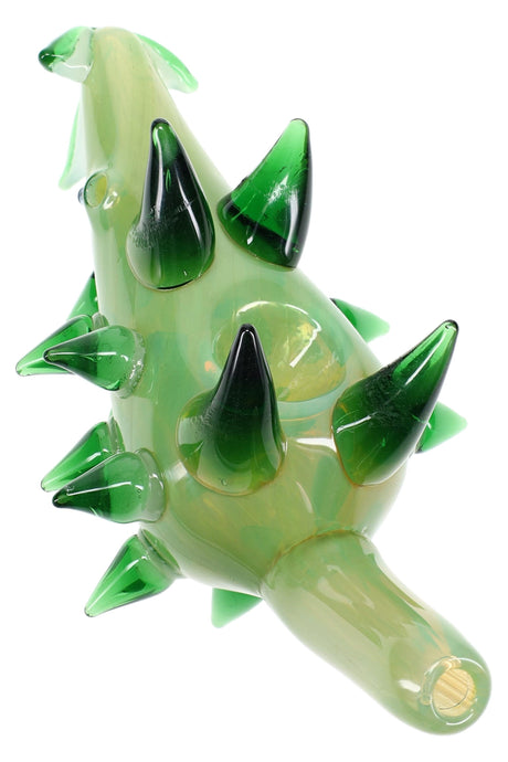 Silver-Fumed Glass Porcupine Hand Pipe “Prickle Puffer” – Assorted Colors