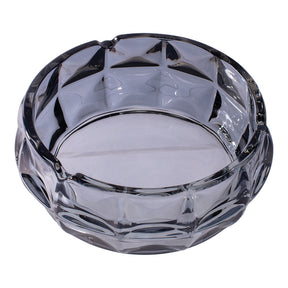 Fujima Exquisite 6" Faceted Clear Smoke Glass Ashtray Top View