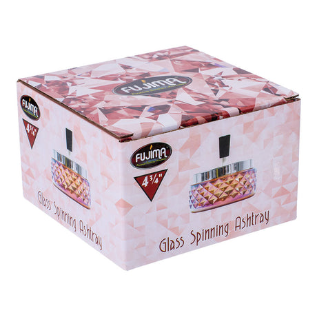Fujima Gem-cut Glass Spinning Ashtray in Box - 4.75" Rolling Accessory