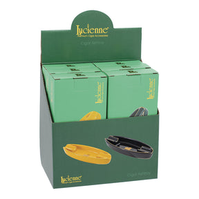 Lucienne Ceramic Canoe-Shape Cigar Ashtrays 7.1" Display Box - 6PC Set in Assorted Colors