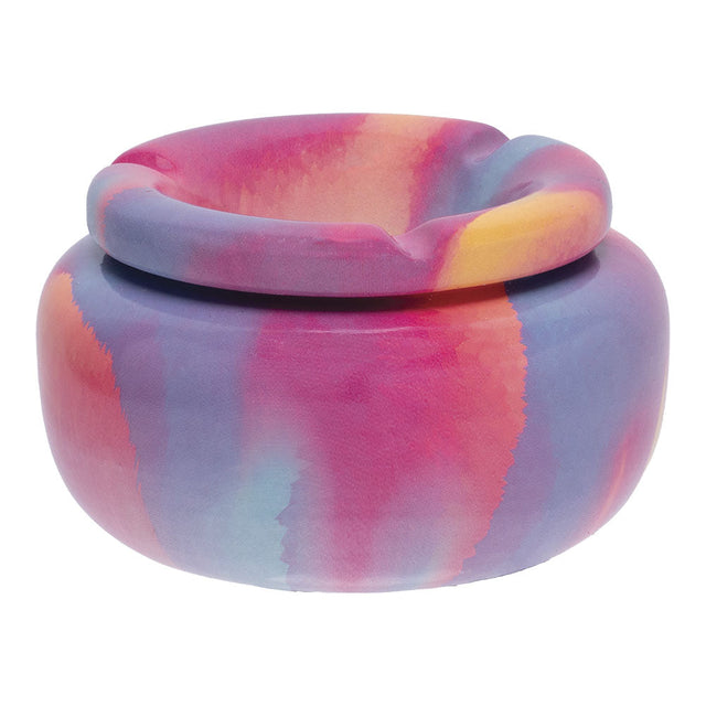 Fujima Moroccan Ceramic Ashtray in Painted Pastel Colors, 5" Size, Top View, Perfect for Stoner Moms