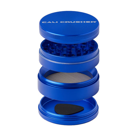 Cali Crusher O.G. 2.5" Blue 4-Piece Grinder with Kief Catcher - Front View