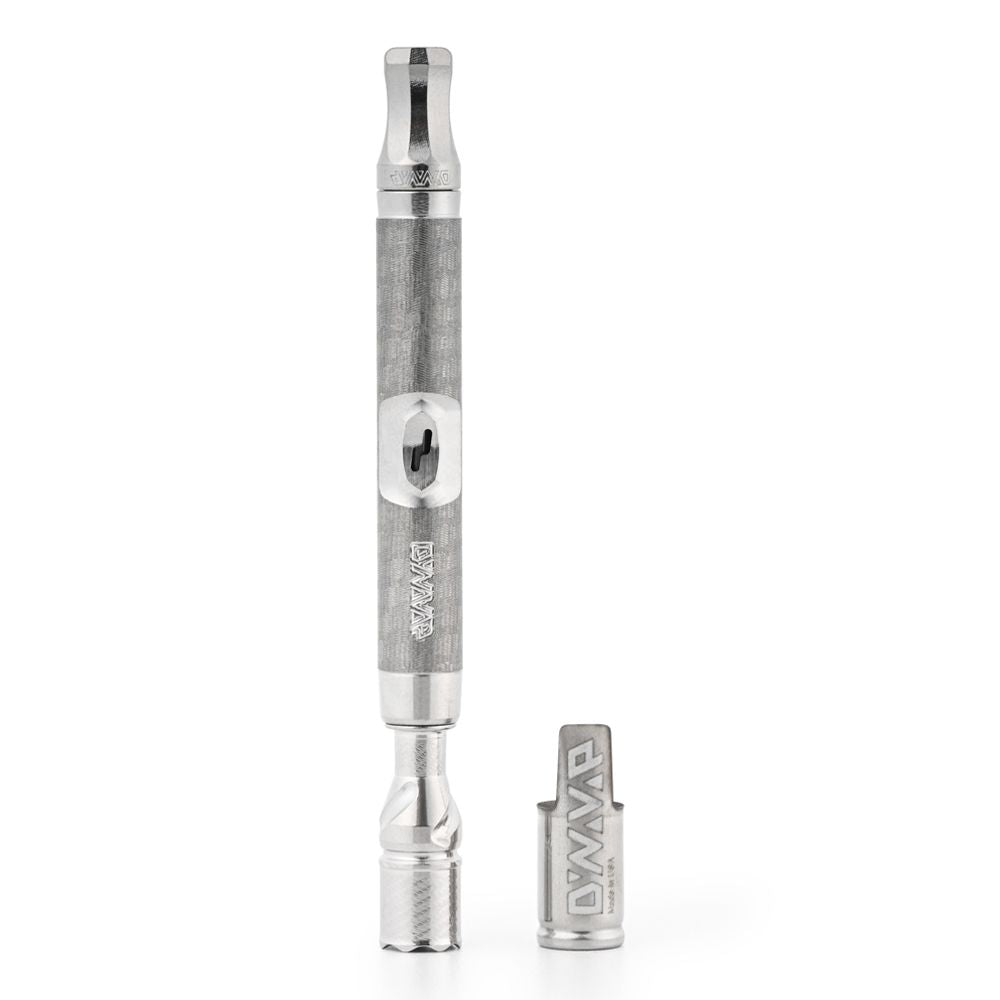 DynaVap The M 7 XL vaporizer standing vertically with the cap removed, showing the open tip chamber.