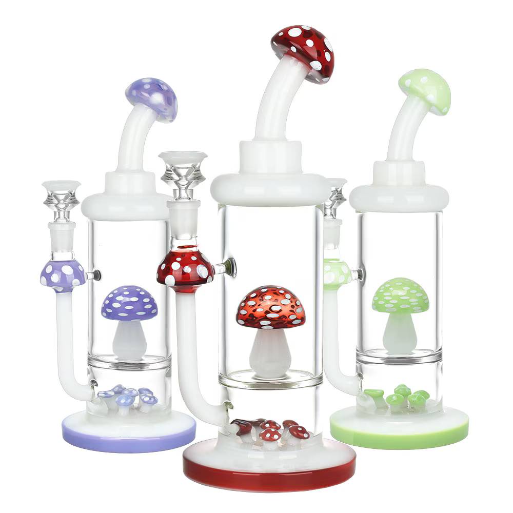 Agaricus Invasion Glass Water Pipe | 11" | 14mm F | Colors Vary