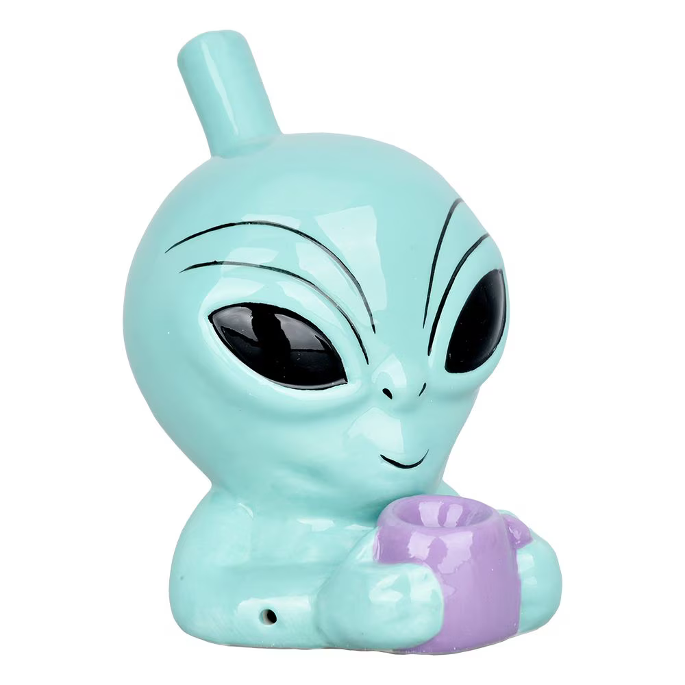 Alien Ceramic Hand Pipe | 5"