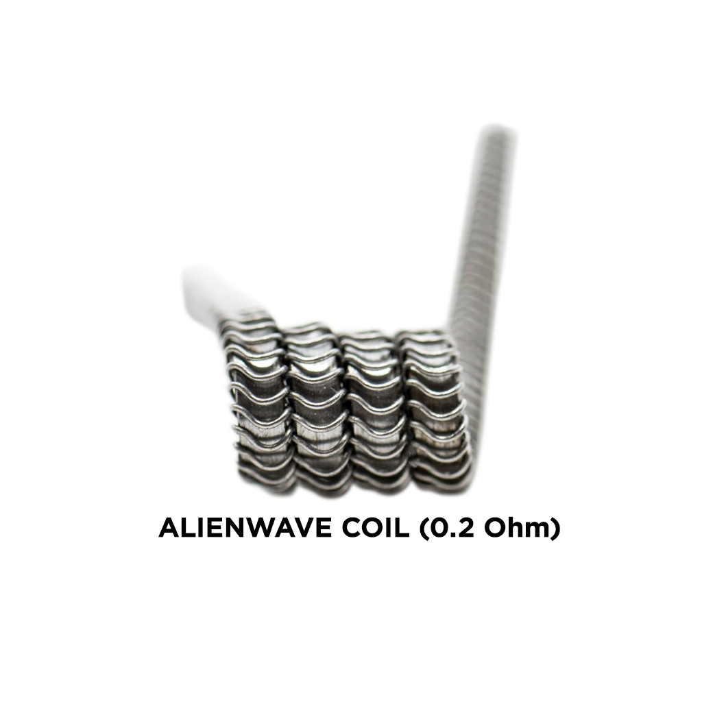 Medusa Customs Alien Wave Coil, 0.2 Ohm, Pre-Built for Vaporizers - Close-up View