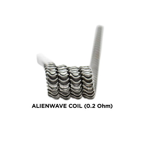 Medusa Customs Alien Wave Coil, 0.2 Ohm, Pre-Built for Vaporizers - Close-up View