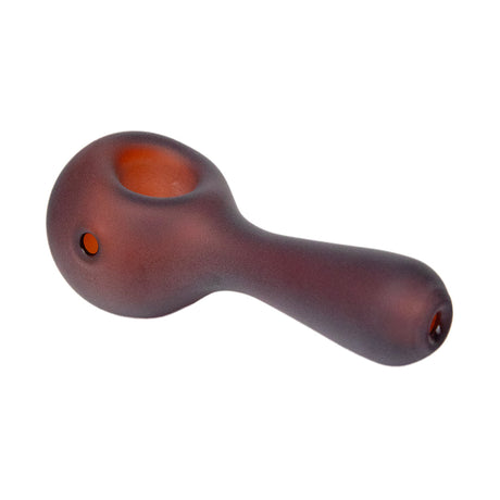 MJ Arsenal Sandblasted Pioneer Spoon Pipe in Amber, Durable Borosilicate Glass, Top View