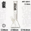 Amsterdam 12" Clear Glass Water Pipe with Dome Perc, Front View on White Background