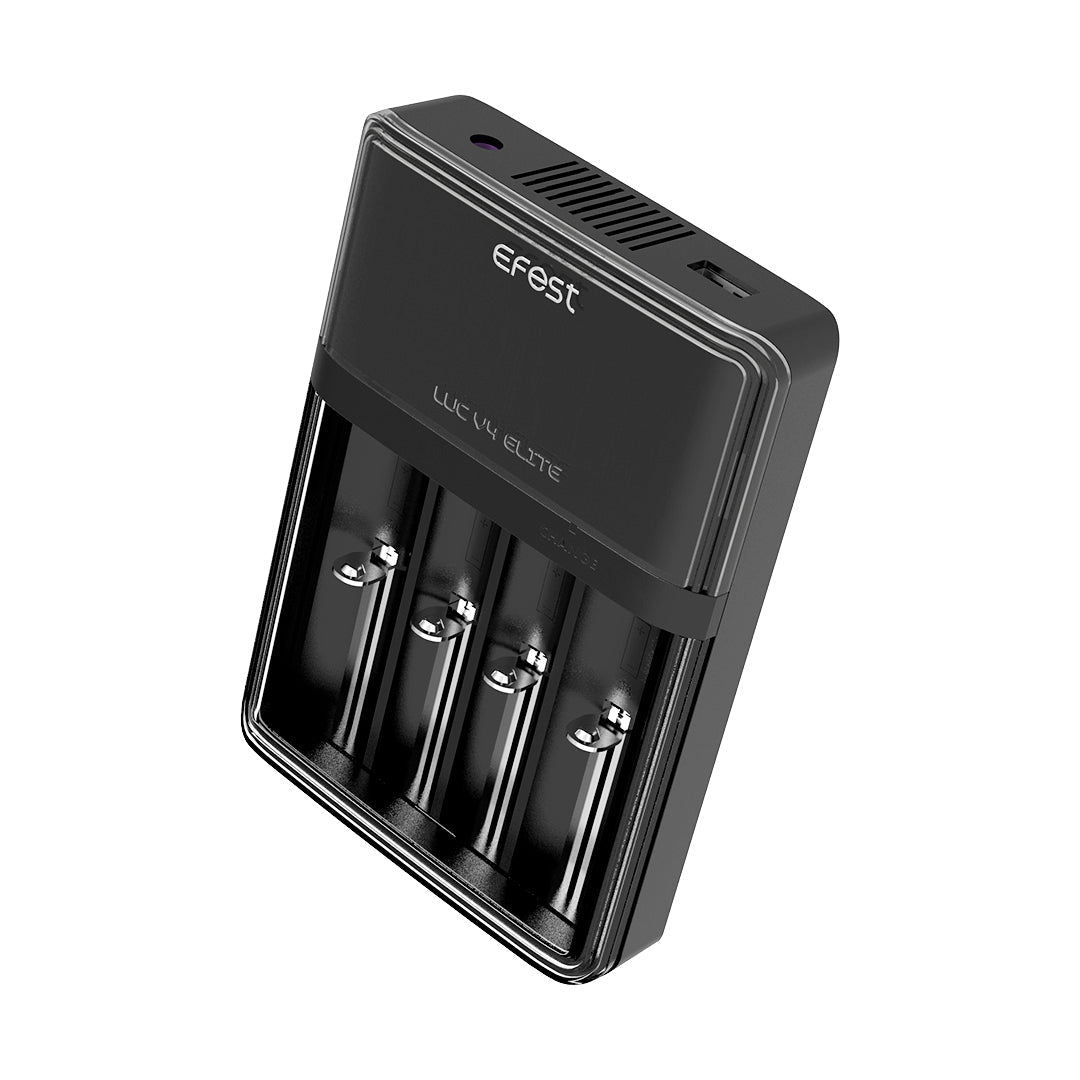 Efest Elite LUC V4 Battery Charger - Front View with Four Slots for Charging