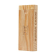 Human Grade Ash Wooden Dugout - Front View with Engraved Logo, Compact for Easy Travel