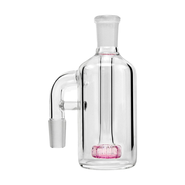 PILOT DIARY Ash Catcher 90 Degree in Pink, Clear Glass Side View on Seamless White