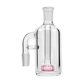 PILOT DIARY Ash Catcher 90 Degree in Pink, Clear Glass Side View on Seamless White