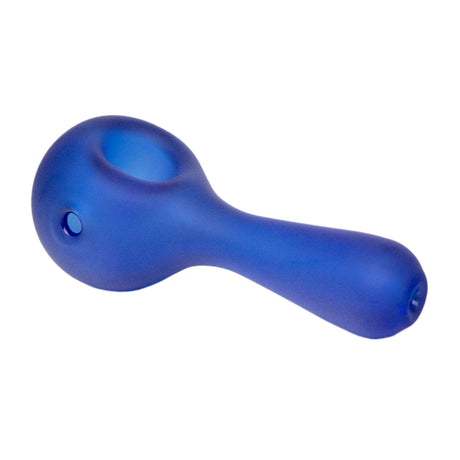 MJ Arsenal Sandblasted Pioneer Spoon Pipe in Azure, Borosilicate Glass, Classic Design, Top View