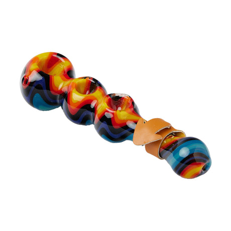 Cheech Glass 5.5" 'I'm Here To Party' Hand Pipe with colorful design, side view on white background