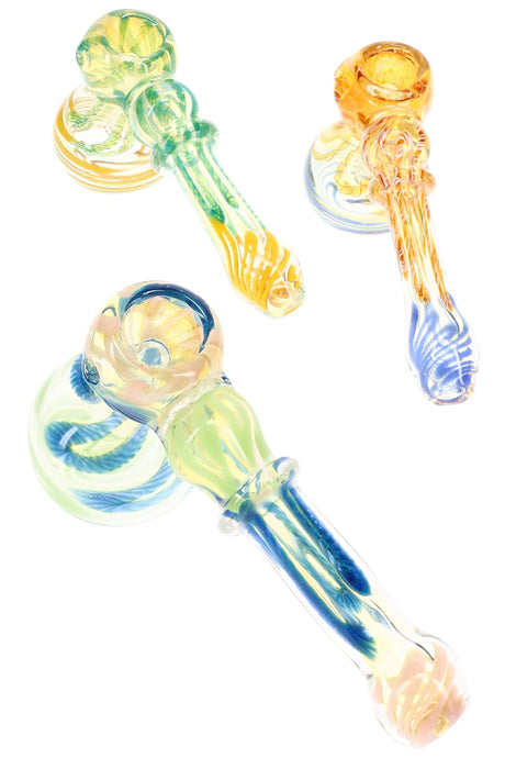 Color-Changing Striped Hammer Bubbler Mini Ripple 5.5 inch alternate view
