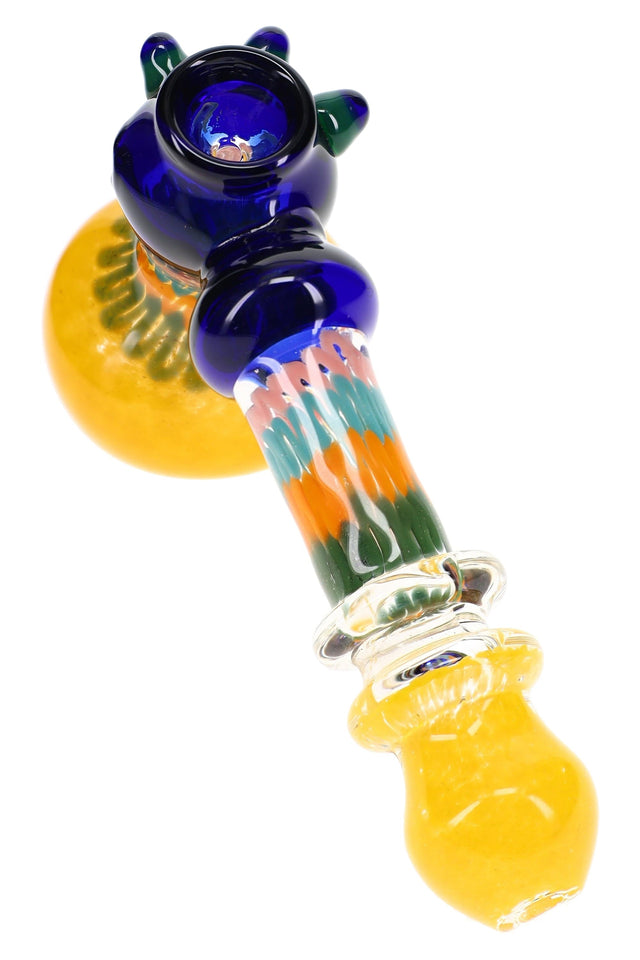 Frit Striped Ring Hammer Bubbler Glass Parade 8.5 inch