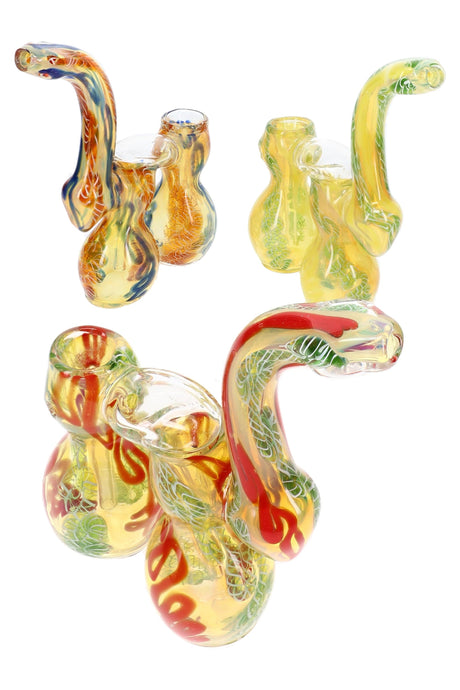 Color-Changing Double-Chamber Sherlock Bubbler Twin Curl 8 inch alternate view