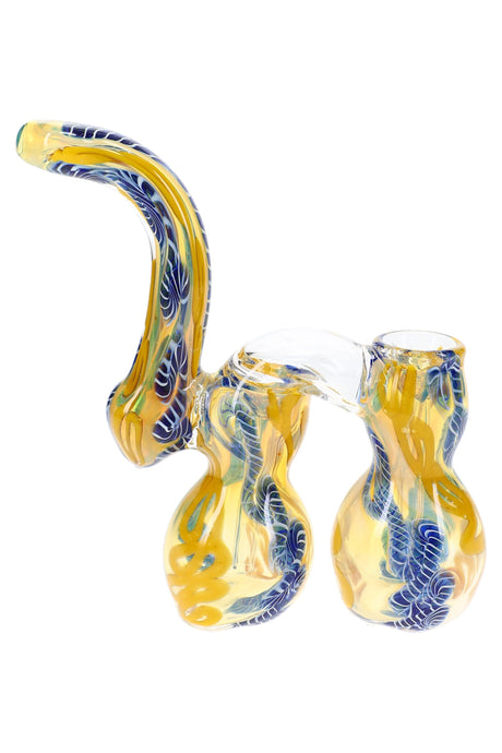 Color-Changing Double-Chamber Sherlock Bubbler Twin Curl 8 inch