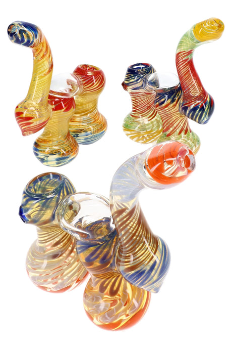 Color-Changing Double-Chamber Sherlock Bubbler Twin Stripe 7.5 inch alternate view