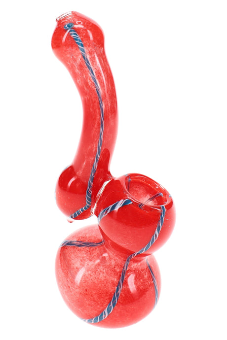 Frit Striped Sherlock Bubbler Pocket Sleuth 5 inch