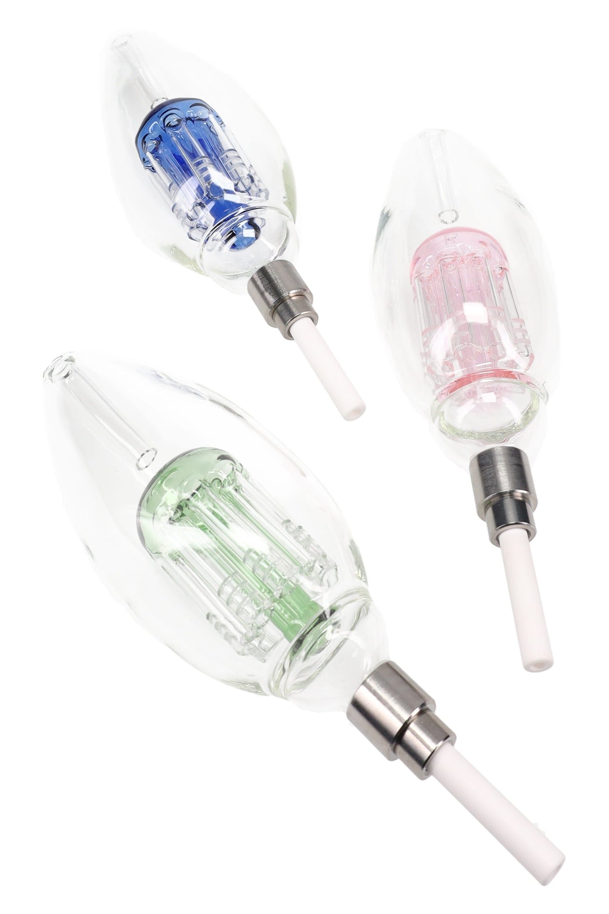 8″ Light Bulb Dab Straw Kit – Tree Perc - Assorted Colors