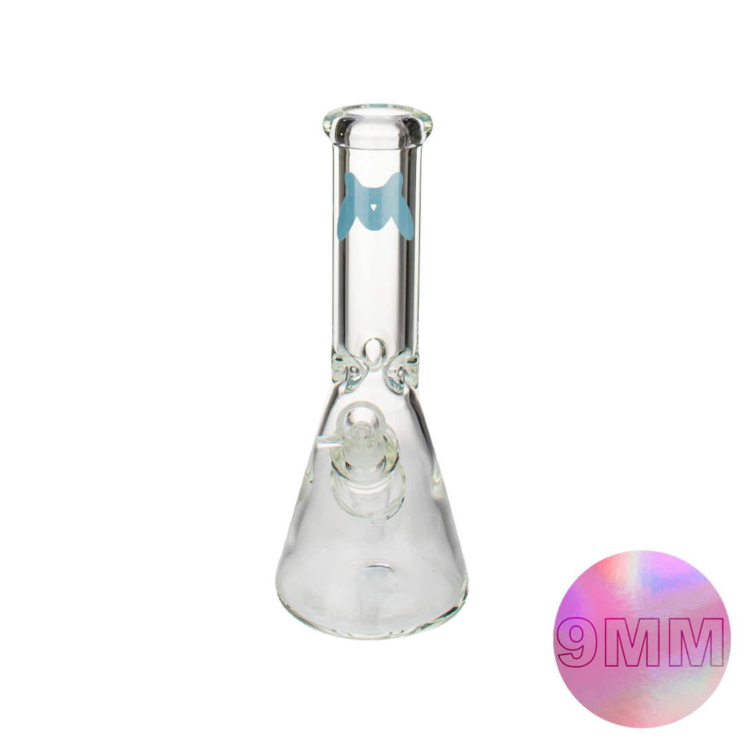 MAV Glass 12" Classic Beaker Bong in Clear Borosilicate with 9mm Thickness Front View