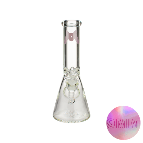 MAV Glass 12" Classic Beaker Bong with 9mm Thick Borosilicate Glass, Front View on White Background
