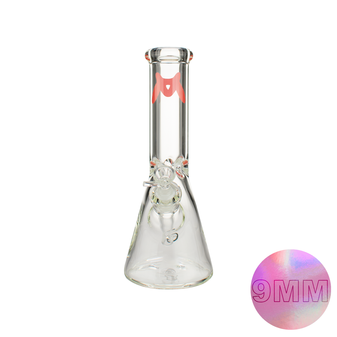 MAV Glass 12" Beaker Bong with 9mm Thick Borosilicate Glass, Front View on White Background