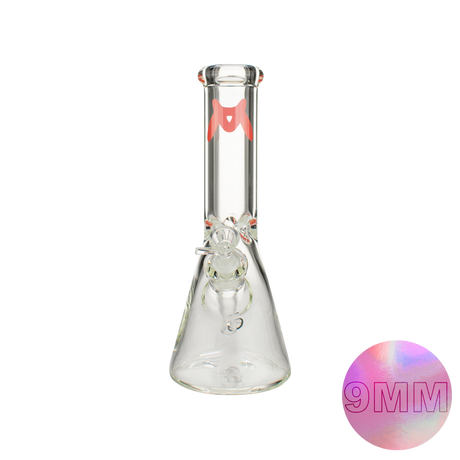 MAV Glass 12" Beaker Bong with 9mm Thick Borosilicate Glass, Front View on White Background