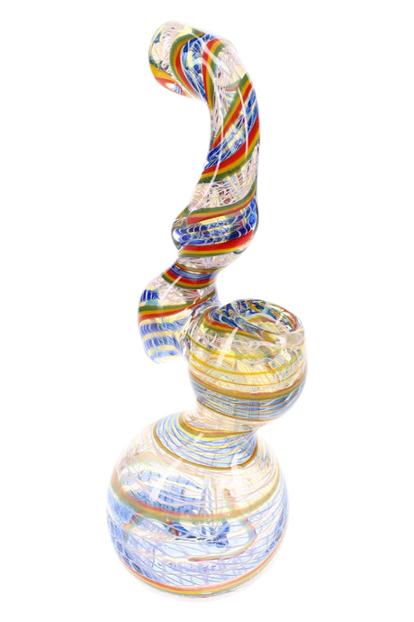 Color-Changing Rasta Sherlock Bubbler Rasta Curl 8 inch