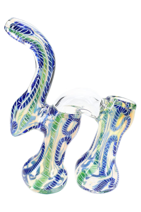 Color-Changing Squiggle Double-Chamber Sherlock Bubbler Squiggle Twin 7 inch