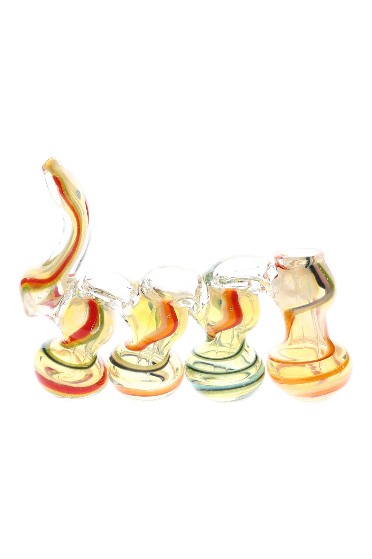 Glass Quadruple-Chamber Sherlock Bubbler “Quad Stack” – Large – Assorted Colors