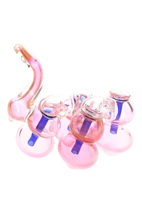 Gold Fumed Quadruple-Chamber Sherlock Bubbler “Quad Core” – 6″