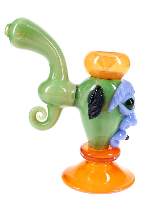 7″ Tiki Face Color-Changing Glass Bubbler