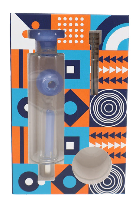 Colorful Glass Dab Straw “Orb Goblin”, Metal Tip, 5½″, Assorted Colors